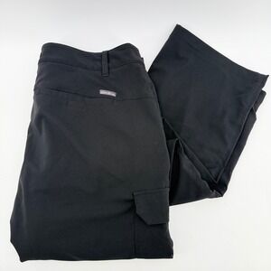 Eddie Bauer Women 14 Black Fleece Lined Softshell Cargo Hiking Pants Outdoor